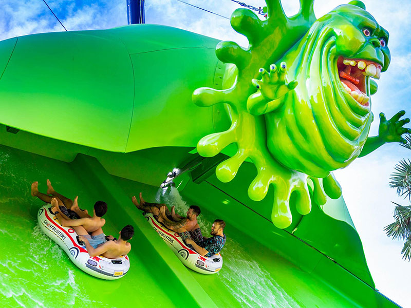 Double tube for water park slide